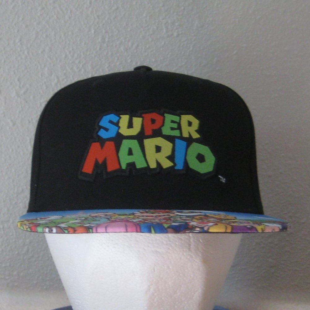 Nintendo Super Mario Embroidered Character Group Adjustable Snapback Cap Hat